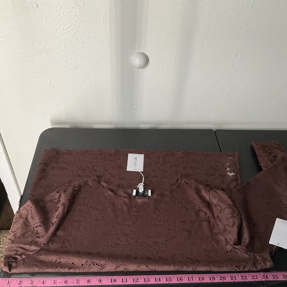 Jessica Simpson Top Womens Sz 3X Brown Floral Lace Sheer Bell Sleeve Fairy Boho - Picture 12 of 15